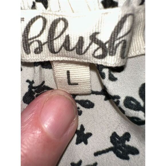 Blush Women's Floral Mini Dress White Short Sleeve Size L Casual - Picture 3 of 3